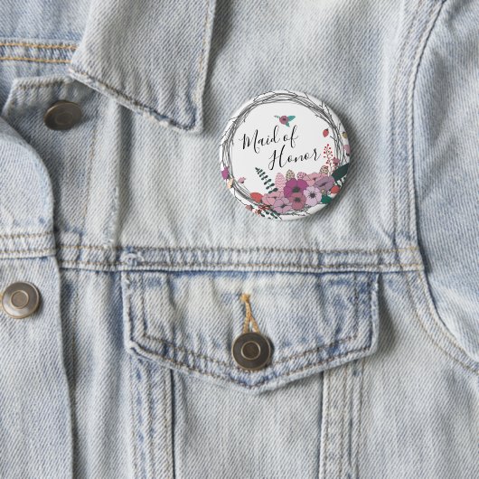 フエレガントラワーリースメイド・オブ・オーナー(花嫁付き添い人) 缶バッジ (インサイチュ)