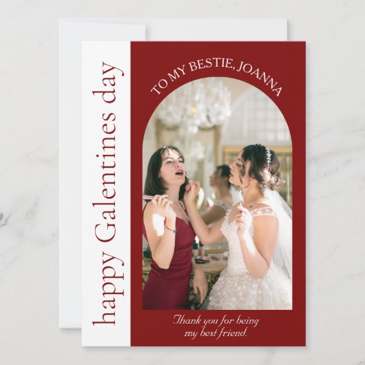 フエレガント最高のレンズGalentines day Bestie写真 シーズンカード (正面)