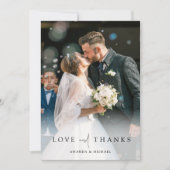 フエレガント結婚ル写パーソナライズされた真 サンキューカード (正面)