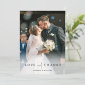 フエレガント結婚ル写パーソナライズされた真 サンキューカード (スタンド正面)