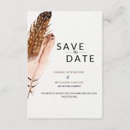 フエ feather 水彩 Save the Date カード
