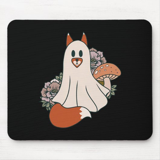 フォアスティコアキツネウィムシゴスヴィンテージハロウィーン幽霊 マウスパッド (正面)