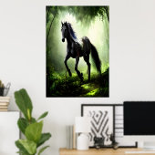 フォアストの黒馬 | AIアートポスター ポスター (ホームオフィス)