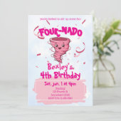 フォアナド ピンクトルネード 4歳の誕生日 招待状 (スタンド正面)