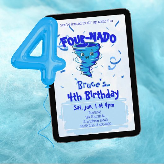 フォアナド ブルートルネード 4歳の誕生日 招待状