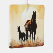 フォアパーソナライズされたルベビーの最初のクリスマスホース セラミックオーナメント (右)