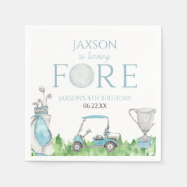 フォアブルーゴルフ4歳の誕生日パーティー スタンダードカクテルナプキン