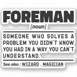 フォアマン名詞定義プロフェッショナル父おもしろい シール