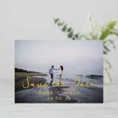 フォイルお洒落フォトセーブ・ザ・デート案内 箔招待状 (立ち正面)