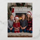 フォイルきらきら光るクリスマスカードテンプレートカスタムホリデイ 箔シーズンカード (裏面)