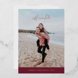 フォイルすべての愛バレンタインデーのカード – プラム 箔招待状