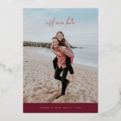 フォイルすべての愛バレンタインデーのカード – プラム 箔招待状 (正面)