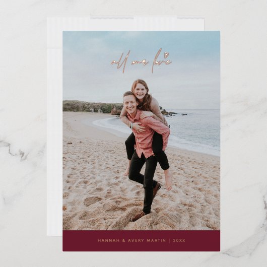 フォイルすべての愛バレンタインデーのカード – プラム 箔招待状 (封筒)