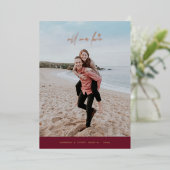 フォイルすべての愛バレンタインデーのカード – プラム 箔招待状 (立ち正面)