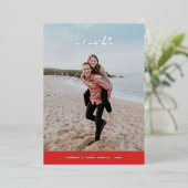 フォイルすべての愛バレンタインデーのカード – 赤 箔招待状 (立ち正面)