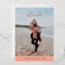 フォイルすべての愛バレンタインデーカード – ピーチ