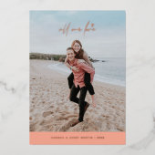 フォイルすべての愛バレンタインデーカード – ピーチ 箔招待状 (正面)