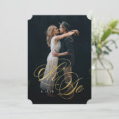 フォイルでフォト結婚式招待状をフェイク行う 招待状 (スタンド正面)