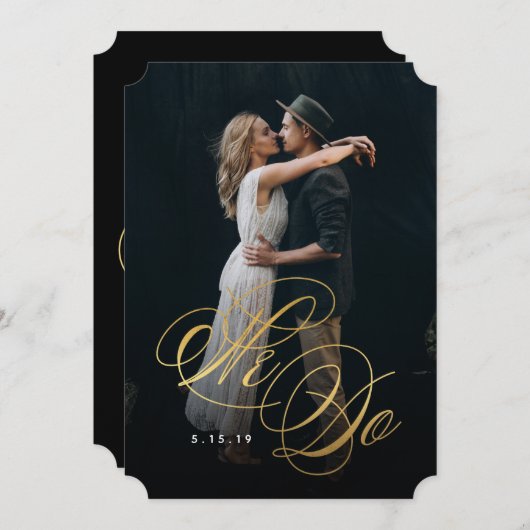 フォイルでフォト結婚式招待状をフェイク行う 招待状 (正面/裏面)