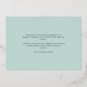 フォイルのスクリプトフレーム |写真卒業のお知らせ 箔招待状 (裏面)