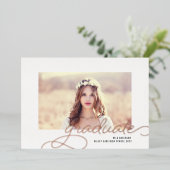 フォイルのスクリプトフレーム |写真卒業のお知らせ 箔招待状 (立ち正面)