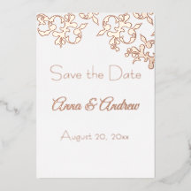 フォイルのスクロール日付を保存フォイル招待状