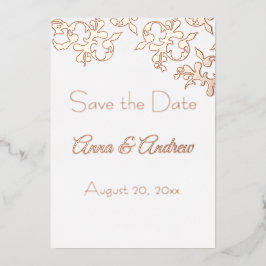 フォイルのスクロール日付を保存フォイル招待状 箔招待状