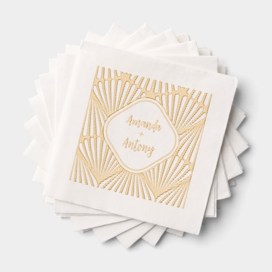 フォイルはアートデコのナプキンスを刻印スタイル。 箔ナプキン (インサイチュ (積み重ね))