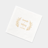 フォイルはレトロなフローラスタイルで刻印されたナプキン。 箔ナプキン (左)