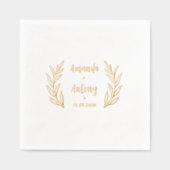 フォイルはレトロなフローラスタイルで刻印されたナプキン。 箔ナプキン (正面)