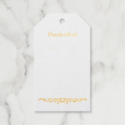 フォイルぶら下がったド・フラワーズのイヤリング・ディスプレイ・カード ギフトタグ (正面)