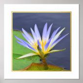 フォイルアクセントイエロー&ラベンダーウォーターリリープリント 箔ポスター (正面)