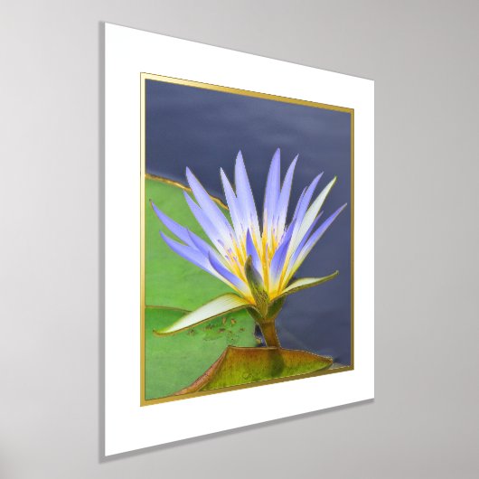 フォイルアクセントイエロー&ラベンダーウォーターリリープリント 箔ポスター (レイダウン)