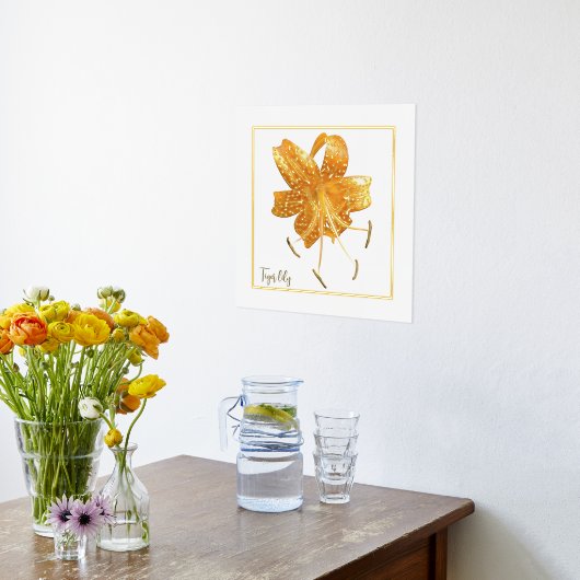 フォイルアクセントタイガーリリープリントポスター 箔ポスター (レイダウン (キッチン))