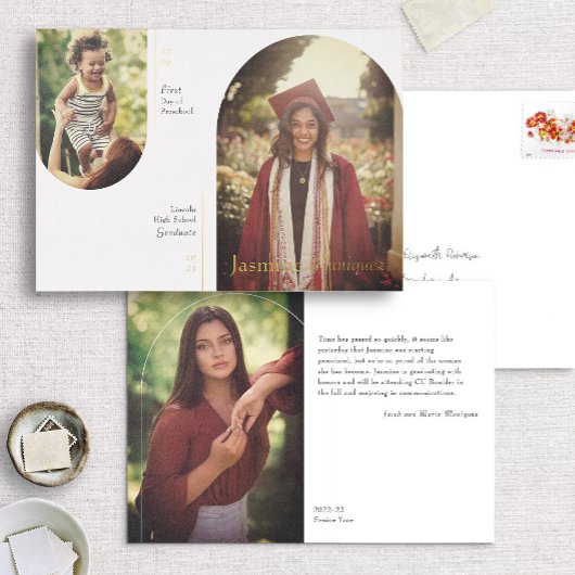 フォイルアーチ2写真その後/今の卒業発表 箔招待状