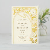 フォイルアールヌーボーアーチフォイル招待状 箔招待状 (立ち正面)