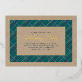 フォイルウィンタープレイドホリデーパーティー招待状フォイルイン 箔招待状 (正面)