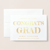 フォイルエレガントおめでとうグラード個人写真 箔カード (封筒付き正面)