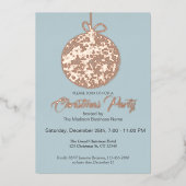 フォイルエレガントオーナメントクリスマスパーティの招待状 箔シーズンカード (正面)