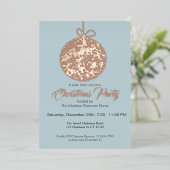フォイルエレガントオーナメントクリスマスパーティの招待状 箔シーズンカード (立ち正面)