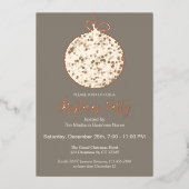 フォイルエレガントオーナメントクリスマパーティの招待状 箔シーズンカード (正面)
