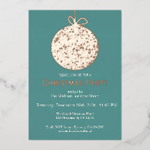 フォイルエレガントオーナメントクリスマパーティの招待状