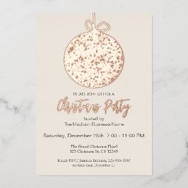 フォイルエレガントオーナメントクリスマパーティの招待状 箔シーズンカード