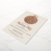 フォイルエレガントオーナメントクリスマパーティの招待状 箔シーズンカード (回転した状態)