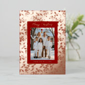 フォイルエレガントクリスマスカードテンプレートホリデーレッド 箔シーズンカード (立ち正面)