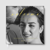 フォイルエレガントスクリプトが永遠に我々を歓迎結婚する ゲストブック (正面)