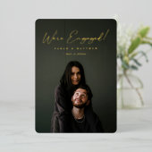 フォイルエレガントスクリプト婚約写真の発表 箔招待状 (立ち正面)