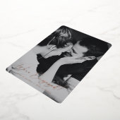 フォイルエレガントスクリプト婚約写真の発表 箔招待状 (回転した状態)