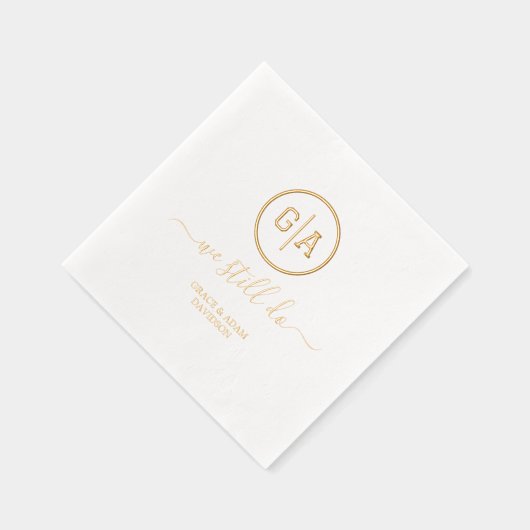 フォイルエレガントデバイダ結婚モノグラムの我々はまだ行う 箔ナプキン (右)