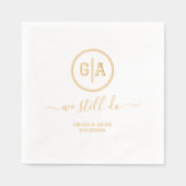 フォイルエレガントデバイダ結婚モノグラムの我々はまだ行う 箔ナプキン (正面)